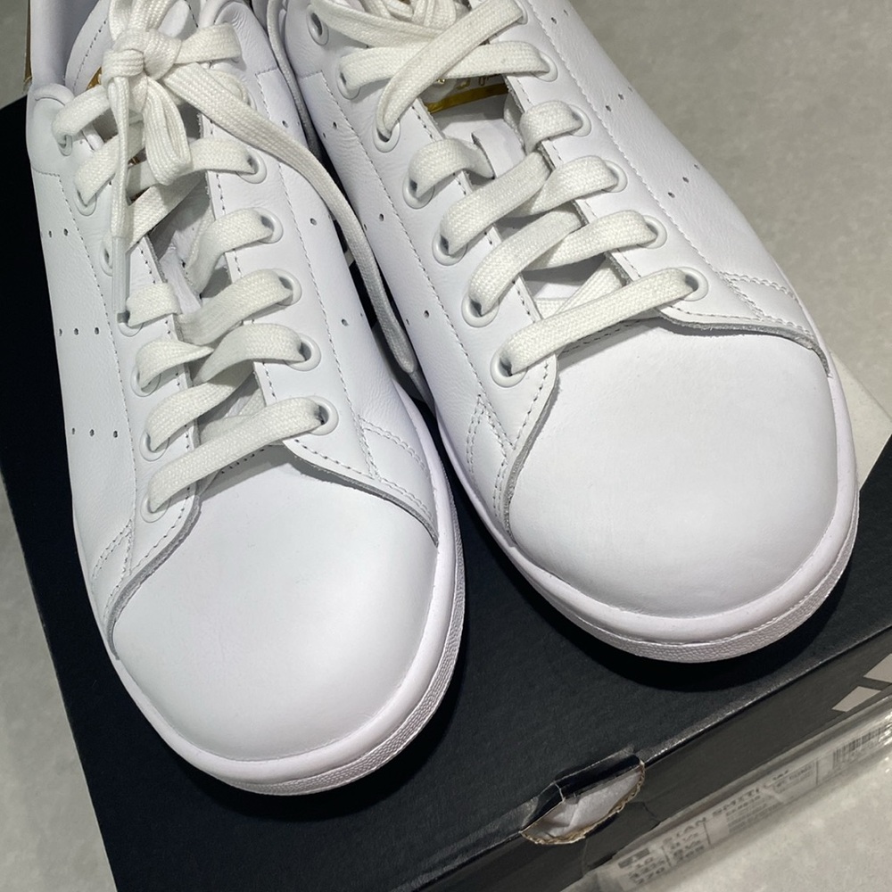 New ADIDAS ORIGINALS SNEAKER STAN SMITH WHITE/GOLD METALLIC WOMEN Size 10 in box - Picture 14 of 17